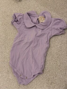 The Beaufort Bonnet Company Lavender Peter Collar Onesie
